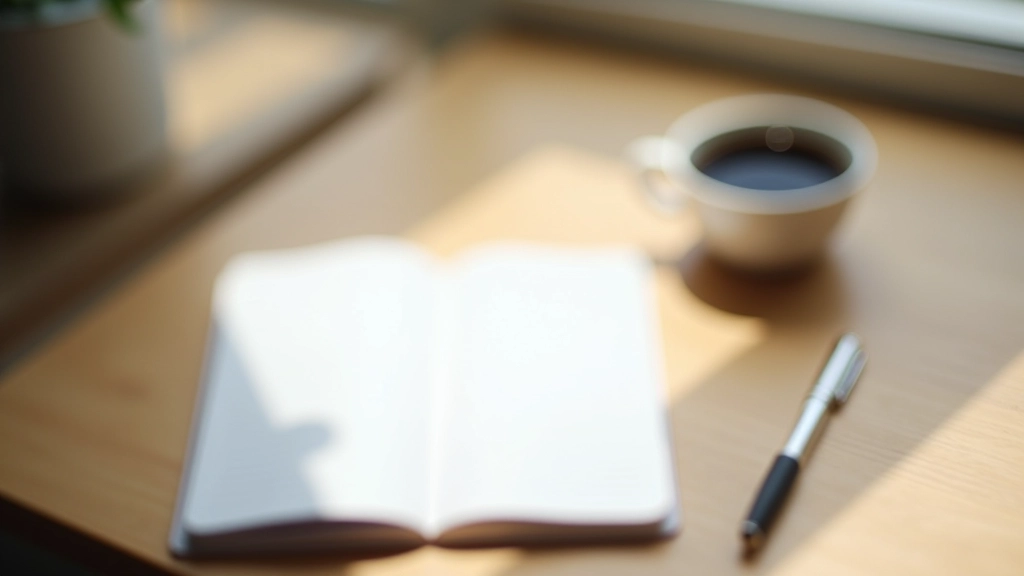 Notitieboek en pen op houten bureau